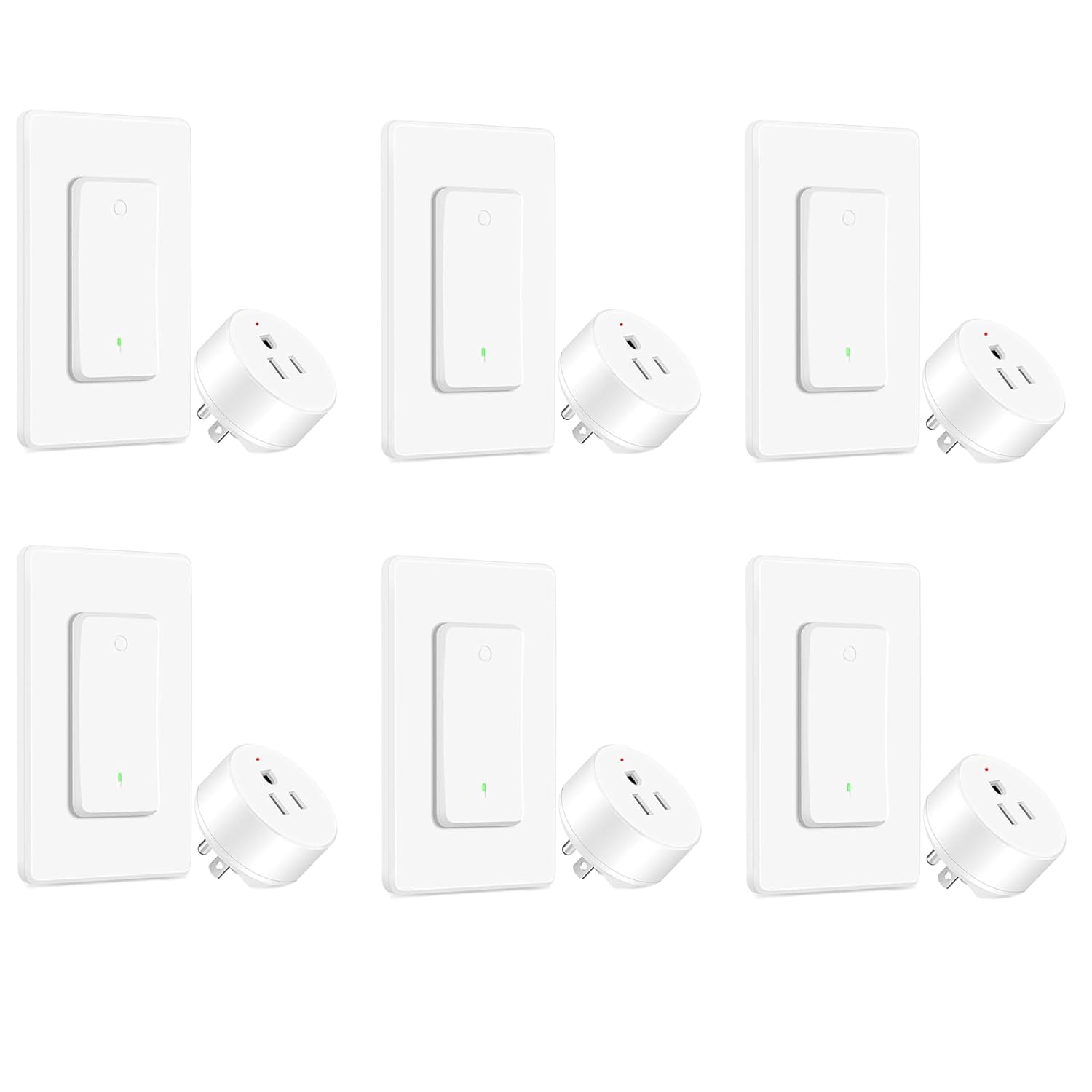 Wireless Remote Control Outlet Plug,EGIZPY Remote Control Plug with Switch,Wireless Light Switch Wall Mounted,15A 1500W,500ft Range,No Wiring Needed,for Lights,Lamps,Fans,Household Appliances,6PK