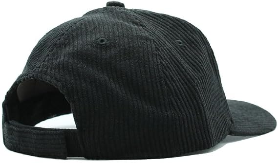 Surf Monkey Classic Cap - Unstructured Corduroy Dad Hat - Recycled Polyester Pet, Black/White, One Size