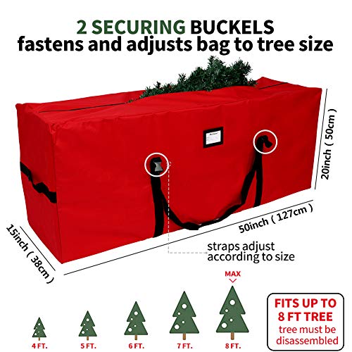Aerwo Christmas Tree Storage Bag Extra Large Christmas Storage Containers, Fits Up To 7.5 Ft Artificial Trees Heavy Duty 600D Oxford Xmas Holiday Tree Bag With Dual Zipper (50” X 20” X 15”) #TOP1
