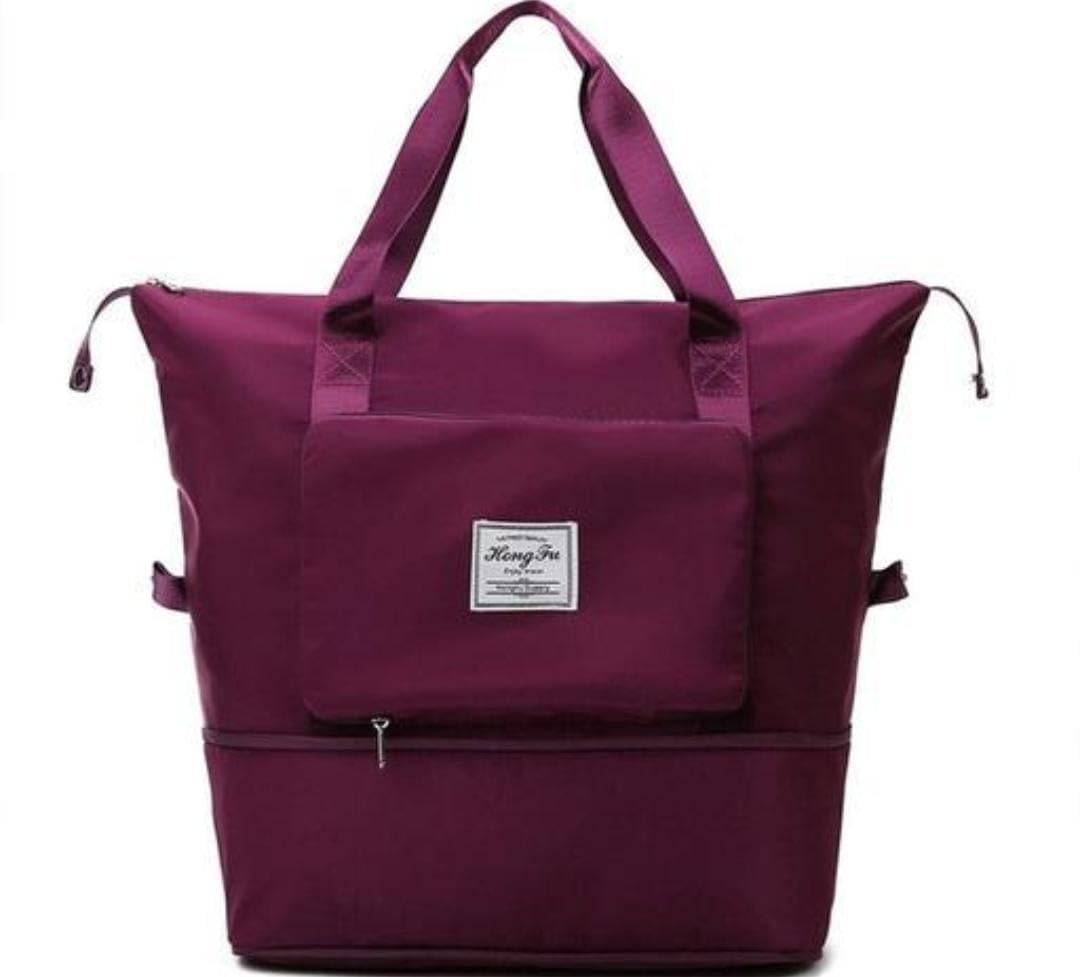 Chic & Grace Large Capacity Folding Travel Tote Bag, Oxford Fabric, Waterproof, Lightweight, Foldable, Travel Duffel Bag, Portable, Expandable, Carry On Bag