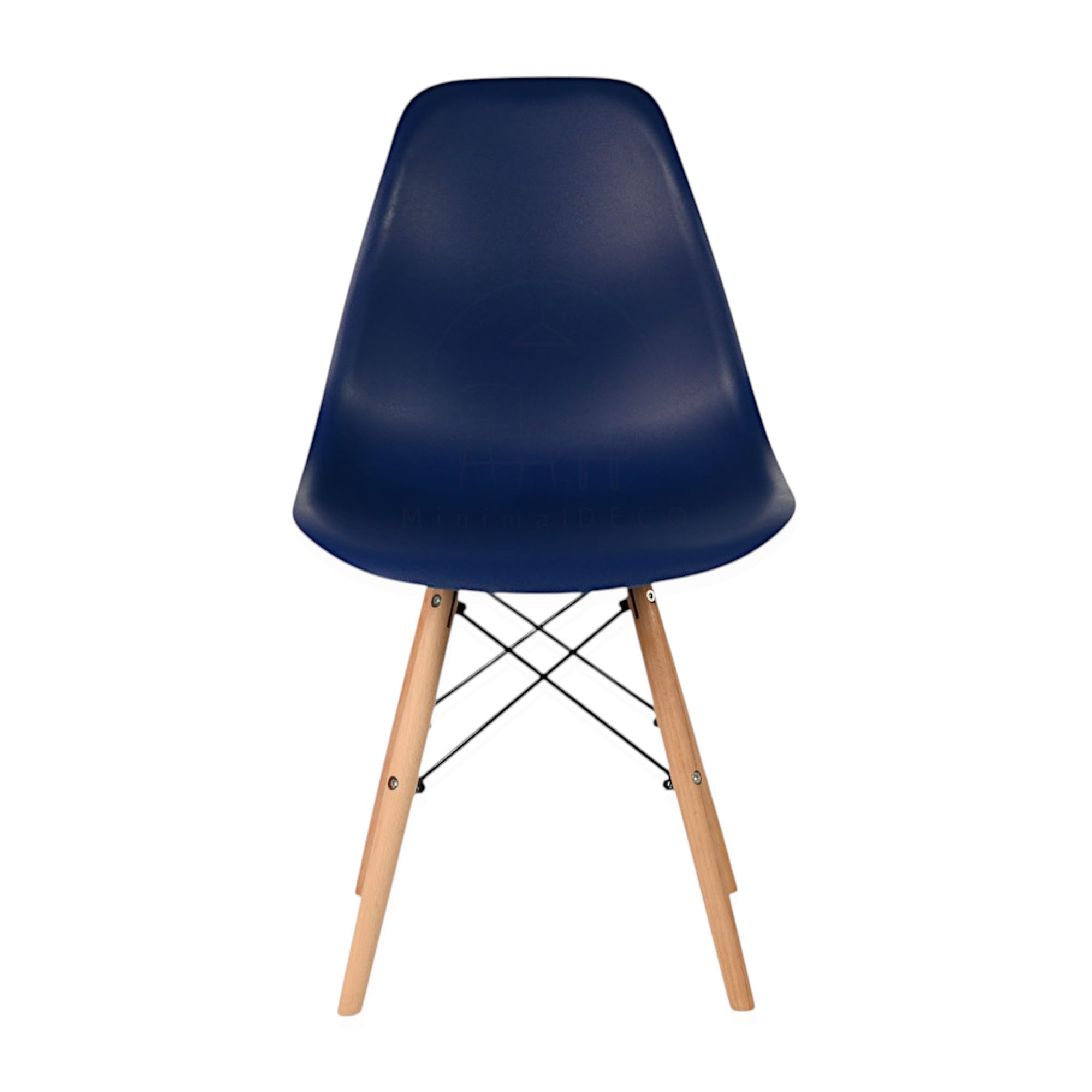 Pack 4 sillas de Comedor Modernas, Estilo nórdico, Asiento de plástico y Patas de Madera, sillas para Cocina y salón (Zafiro)
