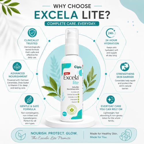 Image of Excela lite Daily Skin Nourishing Lotion By Grow Key With Shea Butter & Vitamin E,100 ml