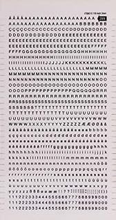 Number and Letter Transfers Black 3mm 1F