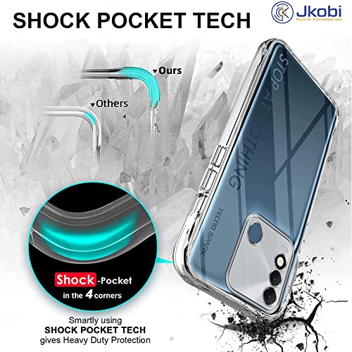 Image of Jkobi Back Cover for Tecno Spark 8 (Silicone Clear Shockproof Case with Camera Protection | Soft and Flexible | Transparent)