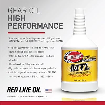 Red Line 50205 SAE 75W80 API GL-4 Manual Transmission and Transaxle Lubricant (MTL) Car Gear Oil - 1 Gallon (3 Pack)