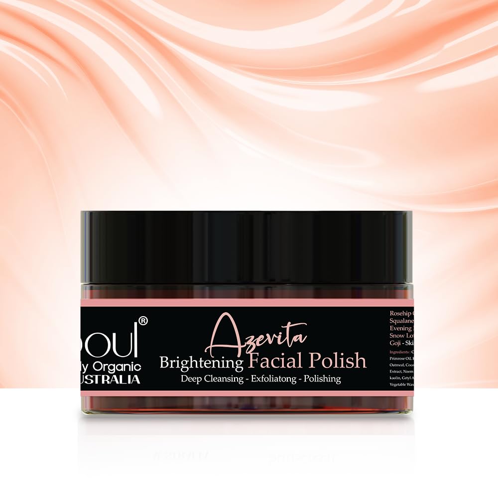 SEA SOUL Facial Scrub & Face Polish | Skin Brightening, Deep Cleansing & Exfoliating | Controls Sebum, Removes Dead Skin | Enriched with Rosehip, Goji Berries & Evening Primrose – 100g