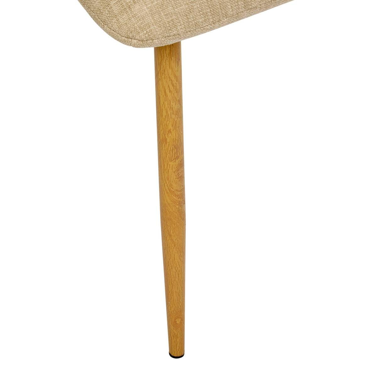 Atmosphera - Chaise Sirac Beige Lin - Mobilier Style Scandinave - Salle à Manger, Cuisine, Bureau, Salon