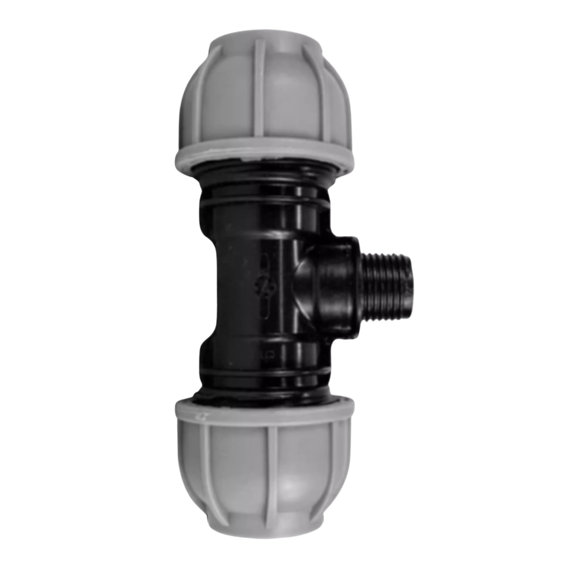 MYPURECORE MDPE Compression Fitting 20-50mm – Straight, Elbow, Tee, Stop End & Valve – BSP Threaded Water Pipe Connector – Leak-Proof Irrigation for Blue Pipe (Tee 25mm x 3/4”bspm)