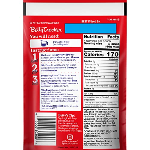 Betty Crocker 16000302006 Pizza Crust Mix, Makes One 12-Inch Crust thumb #3