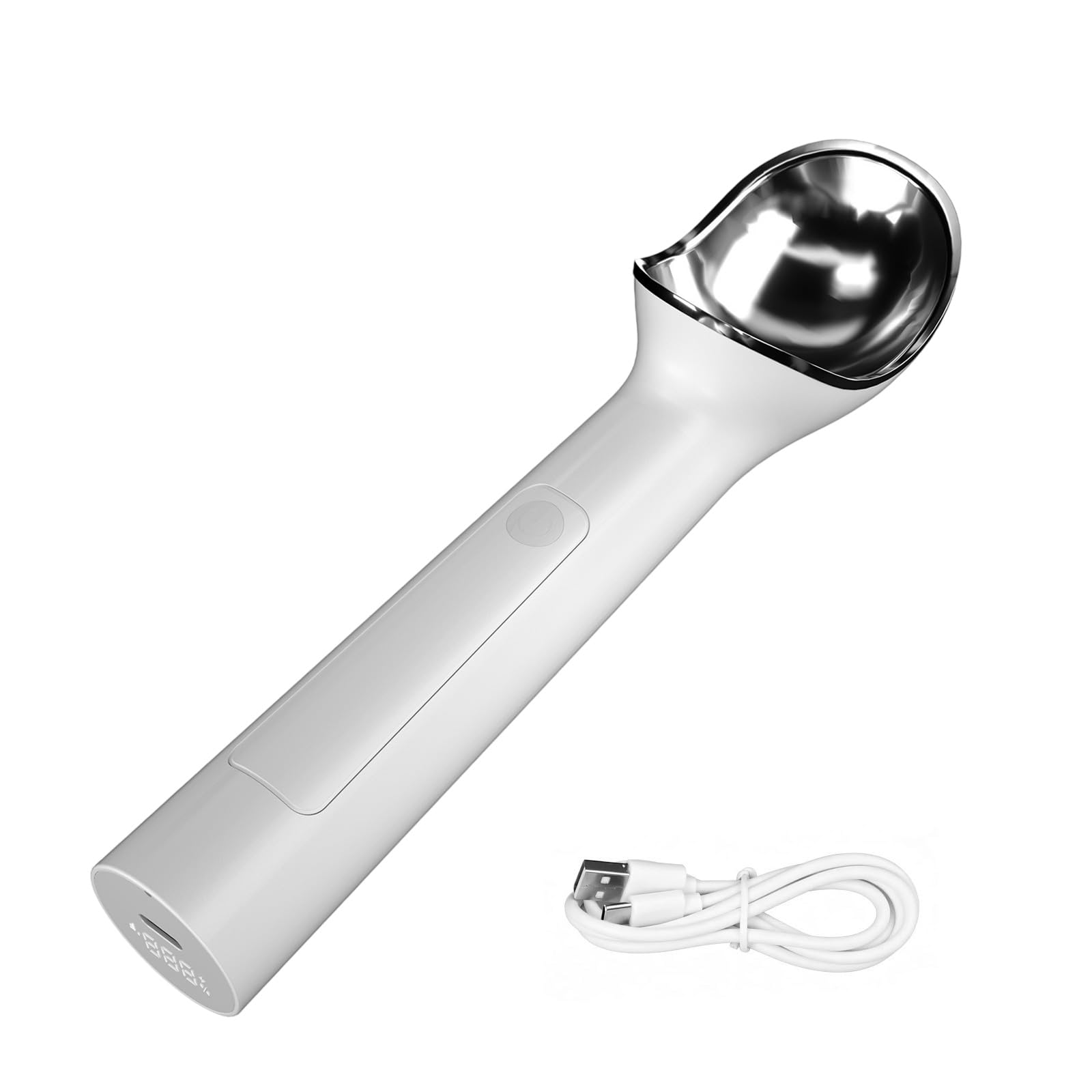 Oxxggkao Food Grade Kirsite Heated Ice Cream Scoops with LED Temperature Display and 10 Minutes Auto Off Feature Rechargeable Ice Cream Spoon