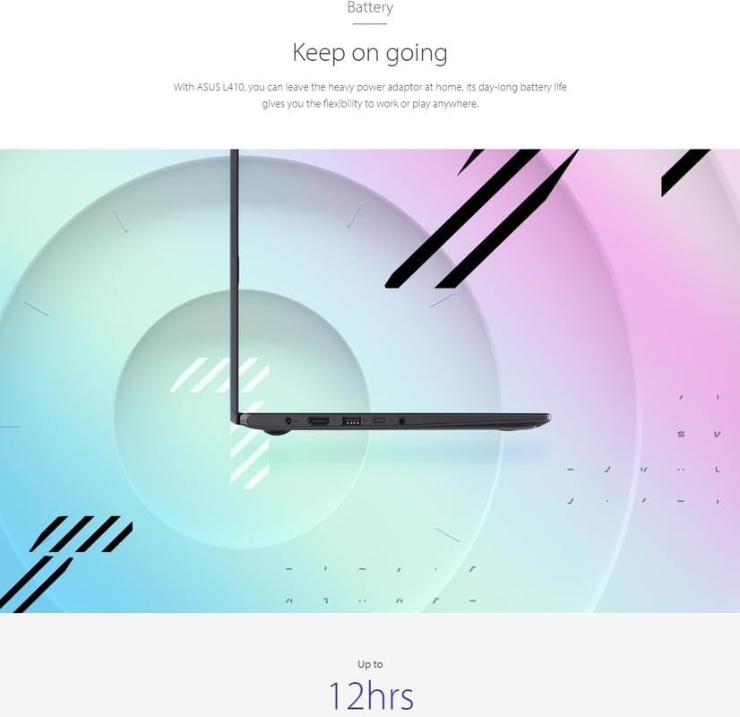 ASUS Vivobook Ultrathin Go Laptop 2024Newest, 14'' FHD Display, Dual-Core Intel Celeron N4500 (Upto 2.80GHz), 4GB RAM, 128GB (64GB eMMC+64GB SD), Webcam, Long Battery, Windows 11S +MarxsolAccessory - Image 8