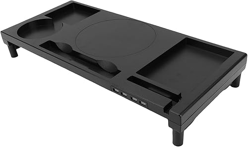 Cuifati Monitor Stand with 4 Port USB Hub, Desk Computer Stand, Computer Riser Stand for PC Laptop TV Speakers Printers, Phone Stand Slot