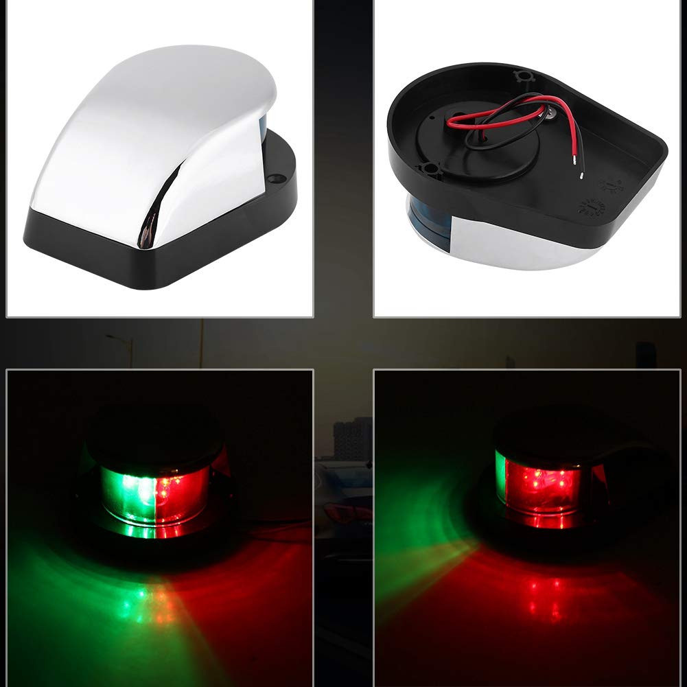 Feu De Navigation LED Bicolore 12V – Vert Et Rouge, Angle 225°, Visibilité 3 Km – Pour Bateau, Yacht, Ponton, Pêche