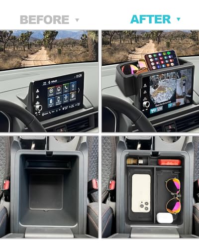 Image of CDEFG 2PCS Compatible with 2023-2025 Honda Pilot Center Console Organizer & 9-Inch Screen Organizer for 2023 2024 2025 Honda Pilot Accessories Middle Console Tray & Behind-Screen Dash Storage Box