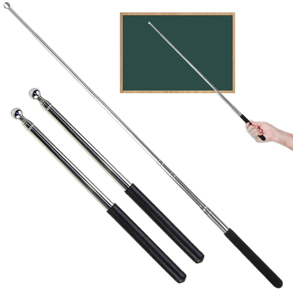 2 Varillas Telescópicas Extensibles, Astas Bandera Telescópicas de Acero Inoxidable 100CM/140CM Palo Telescópico Para Presentaciones, Formatos, Seminarios