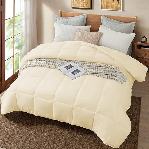 Image of Quilt for All Season 150 GSM Comforter Duvet /Ac Blanket King Size Bed Soft Microfiber Lightweight (90 inch X 106 inch Inches) - King Size Bed Comforter - Ivory Color