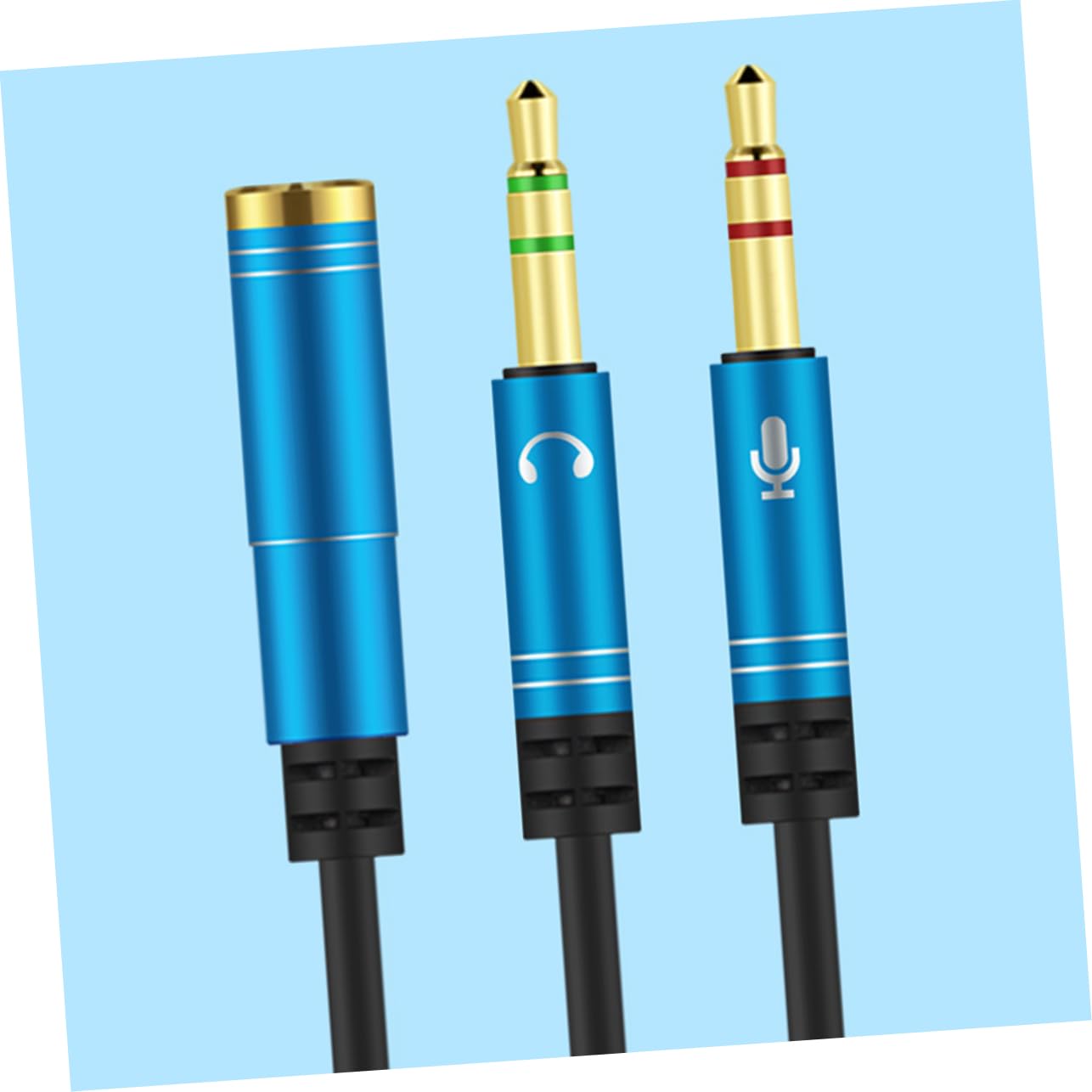 Hemobllo 8pezzi Cavo Audio y Splitter Per Microfono e Cuffie Adattatore Doppio Jack Per Computer e Accessorio Pratico Per Giochi Film e Voce
