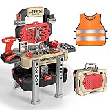 Deejoy Kids Tool Bench with Realistic Tools and Electric Drill, 79 Pcs Transformable Kids Tool Set w