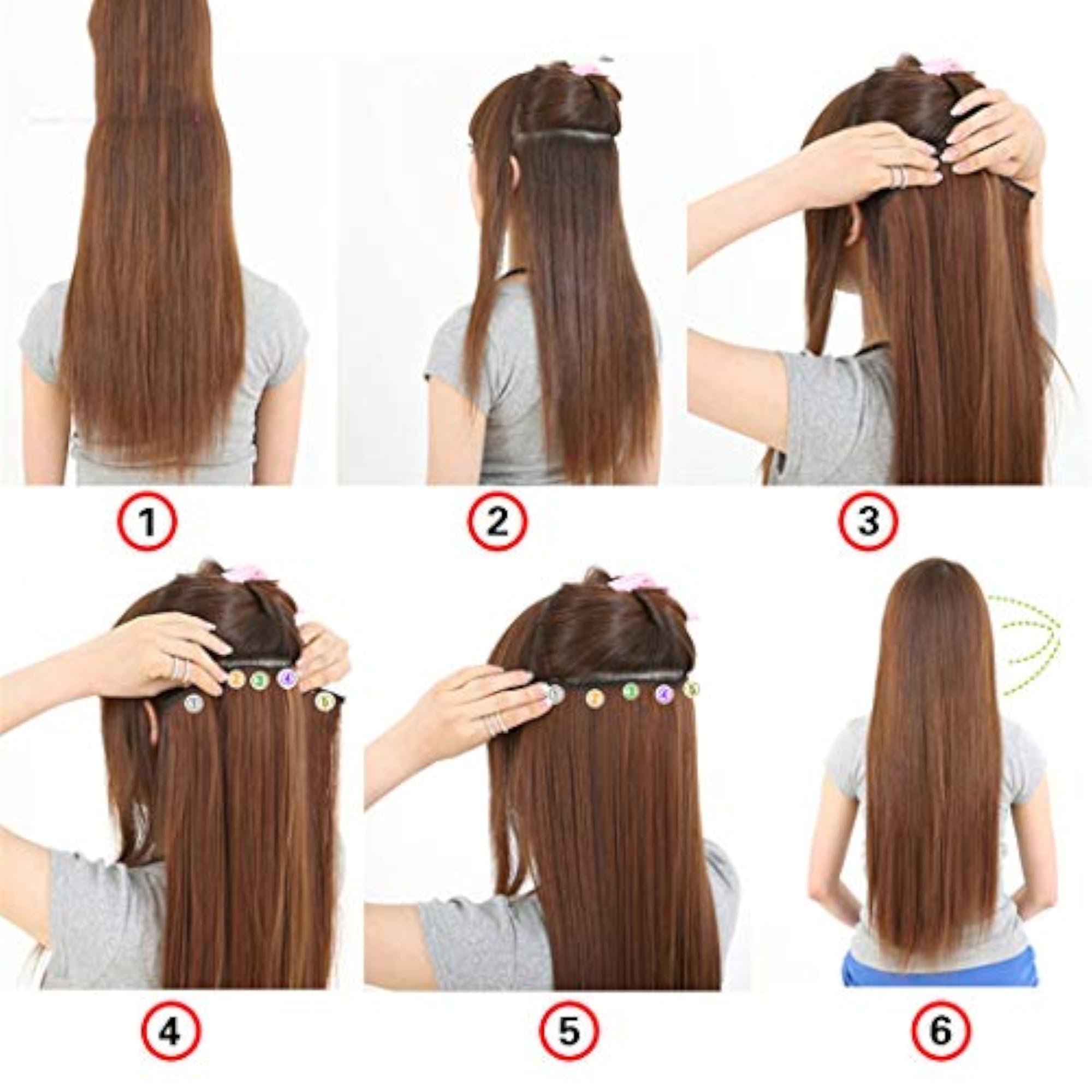 30 Inch Straight Natural Dark Brown Synthetic Hairpiece