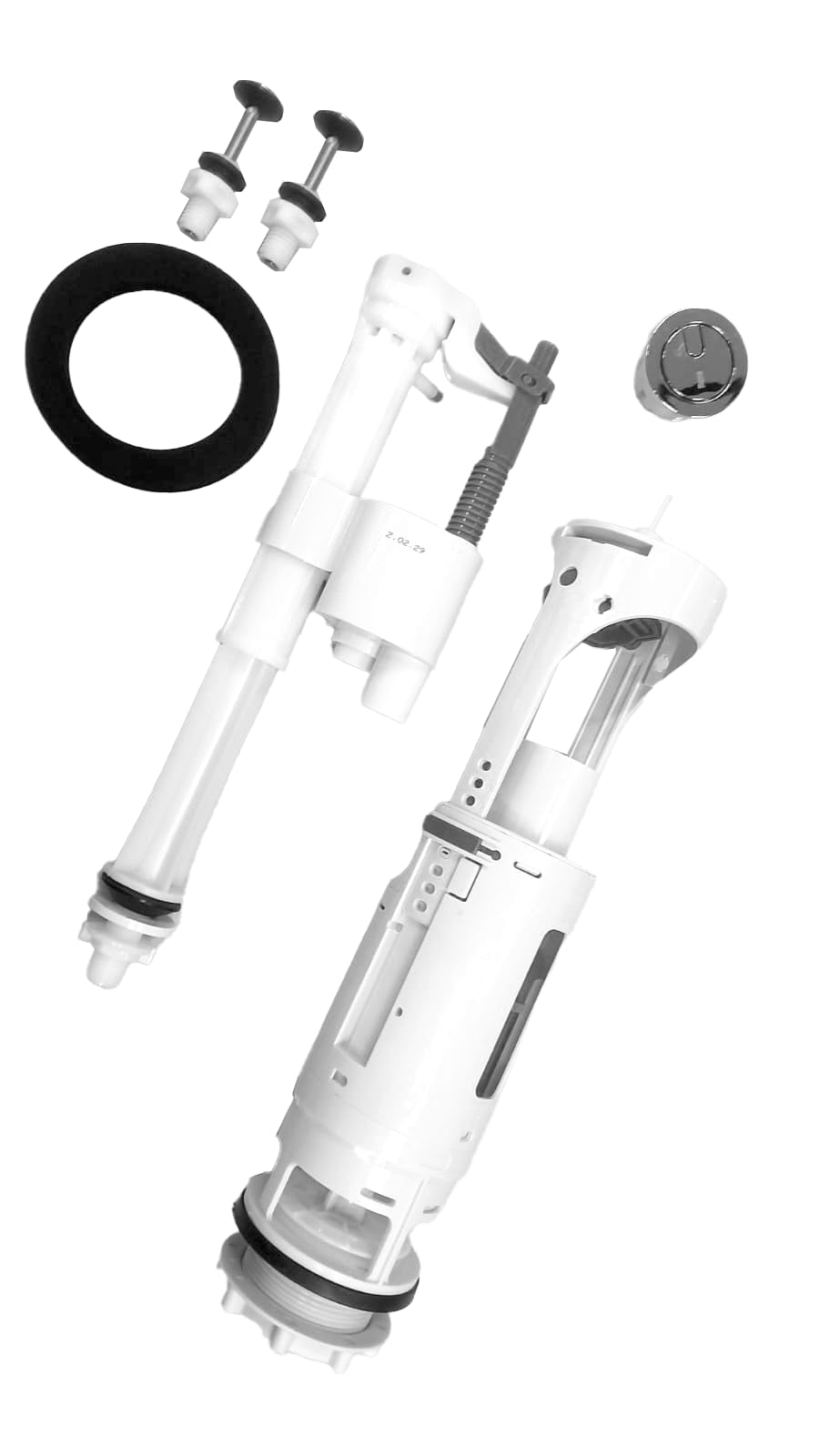 Gala Mecanismo G5046900– Mecanismo completo de doble descarga Alimentación inferior++ BTW. Compatible con inodoros Gala BTW y de otras marcas. Fácil instalación
