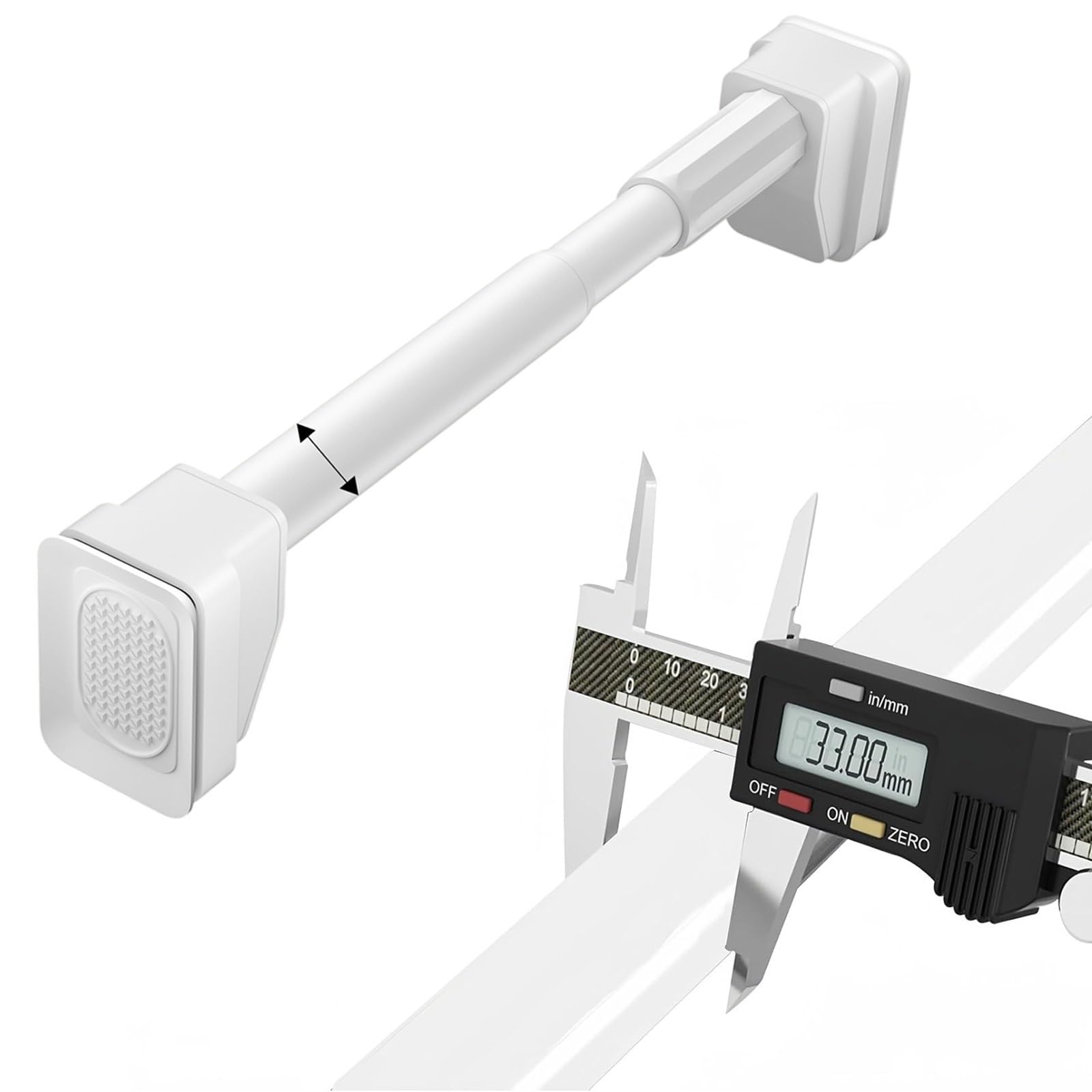 Tringle à rideaux sans perçage blanche extensible de 310 à 400 cm