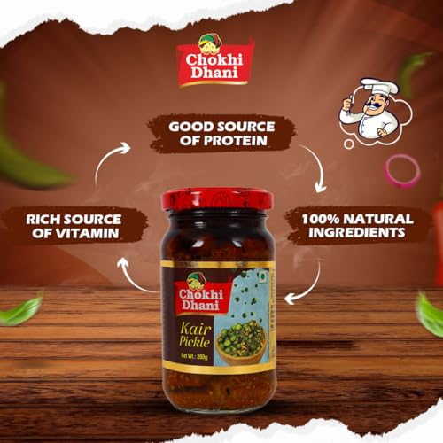 Image of Chokhi Dhani Kair Pickle | Tangy and Spicy | (Pack of 3, 200g each)