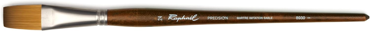 Raphael Precision 8930 Long Handle Brush, Flat, 24, Natural