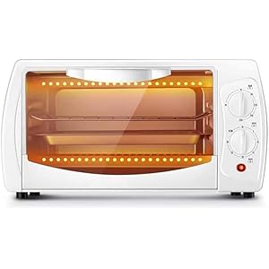 10L elektrische mini-oven, huishoudelijke bakoven met meerdere kookfuncties Grill instelbare temperatuurregeling Timer 800W met lamp (Color : White)
