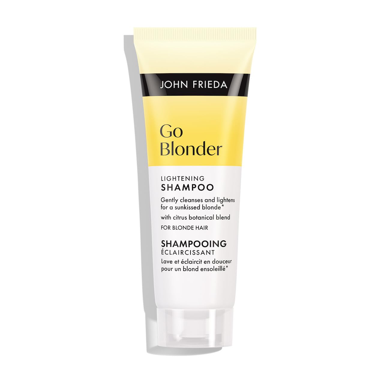 John Frieda Go Blonder Lightening Shampoo 75ml. Travel Size Blonde Hair Shampoo for Highlighted Hair Care and Bright Shine