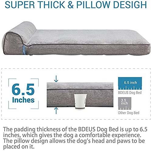 BDEUS 50 x 36 x 6.5In Orthopedic Dog Beds for Large Dogs Clearance Super Thick & Comfortable Pet Bed with Pillow… - Image 4
