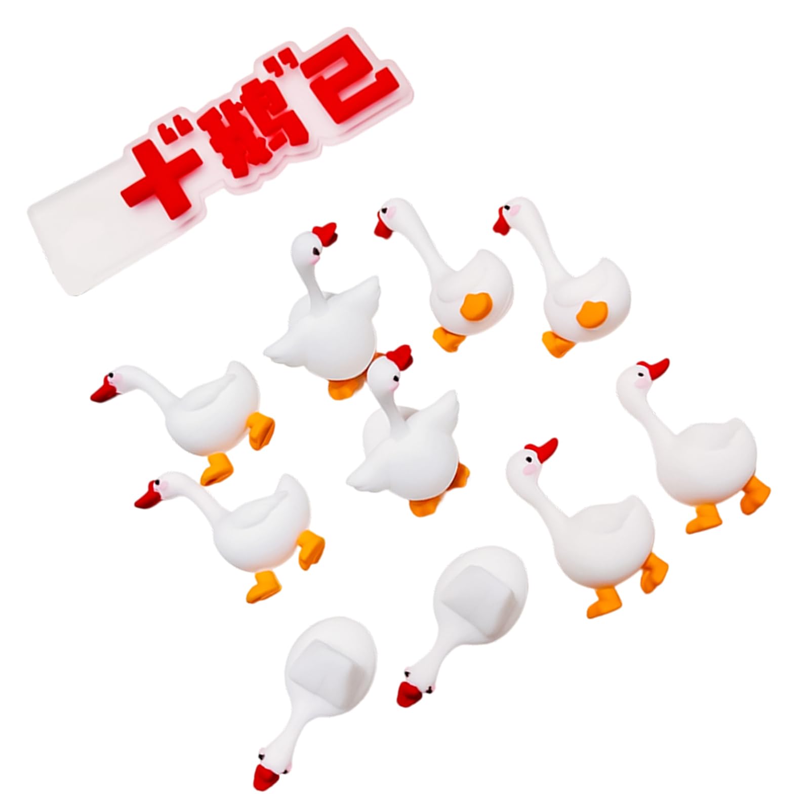 Ekoama Adorable Tiny Geese Cake Ornament Miniature Rubber Geese Shape Cake Decoration For Birthday Party Festival Celebration