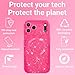 Svanove Glitter Case for iPhone 17 Pro Max Phone Case Magnetic Compatible with Magsafe, Sparkle Bling Shiny Sparkly Cute Girly Design, Trendy Aesthetic Hard Mag Cover for Women Girls, Neon Hot Pink