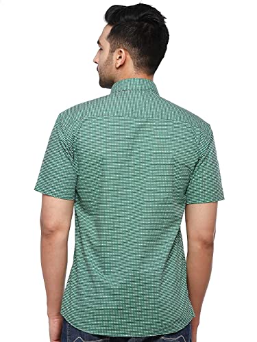 Image of Twist99 Men's Cotton Linen Half Sleeve Plus Size Shirt(Green)