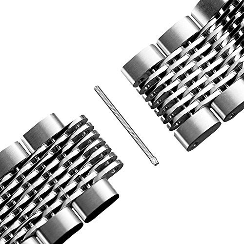 Solid Mesh Stainless Steel 20Mm Watch Bands Bracelets Buckle Brushed/Polished Strap For Men Women #TOP2