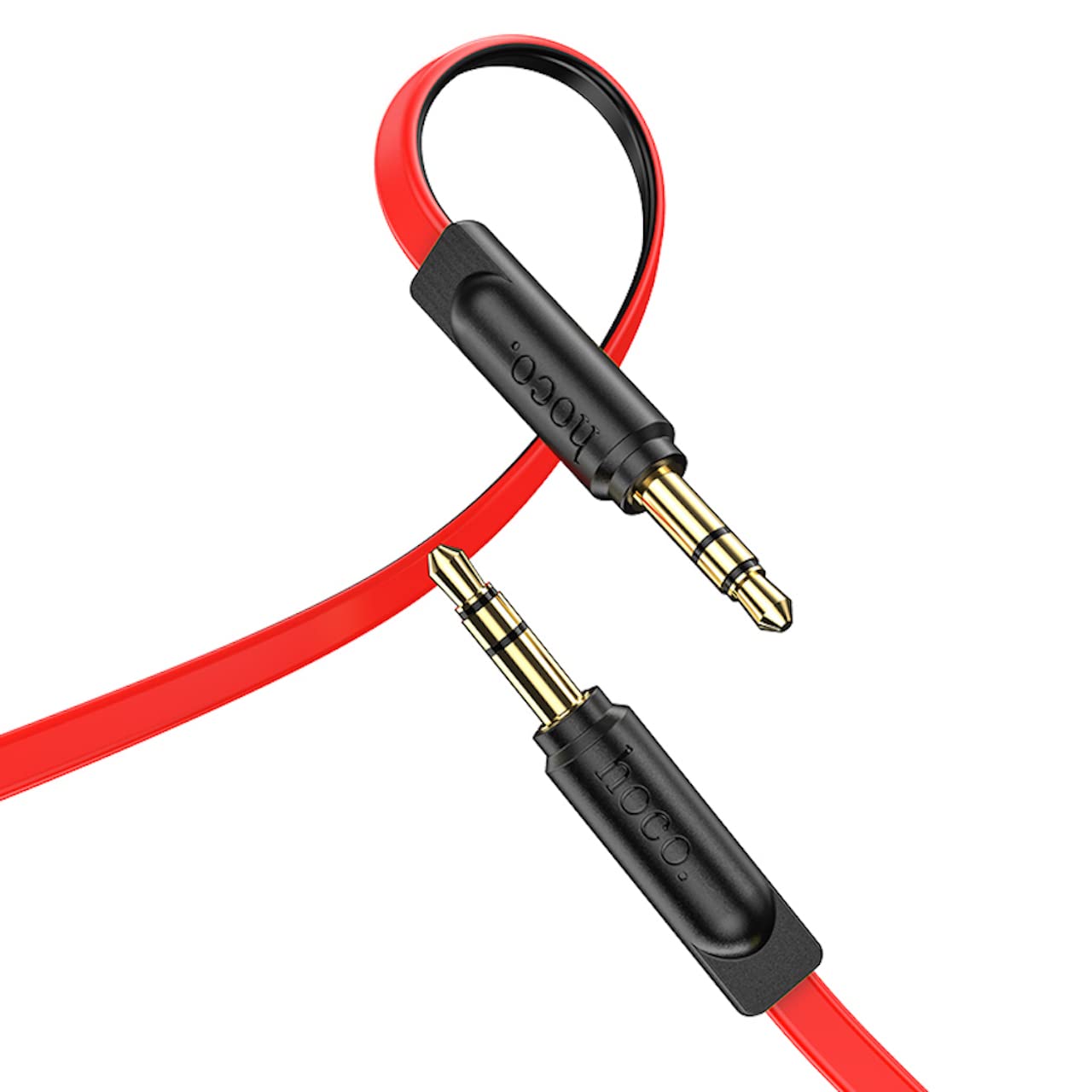 HocoUPA16 - AUX Audio Cable Gold Plated Plug, 3.5mm To 3.5mm, Compatible With Mobile Phones And Tablets, Length: 2M - Red