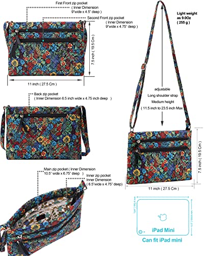 Brentano Cotton quilted Multi-zipper crossbody purse4