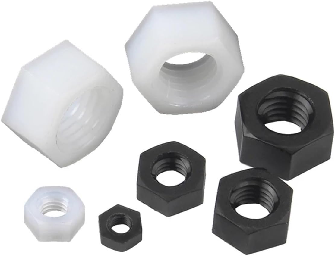 20 PCS Nylon Plastic Locking Hex Nuts(Black,M18)