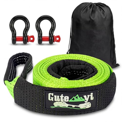 Eulihent Abschleppseil Auto Abschleppseil 8 Tonnen Hochfestes Abschleppseil Pkw 5m Tow Rope Heavy Duty mit 2 Verstärkten Haken Aufbewahrungstasche für Auto SUV Geländewagen (Grün)