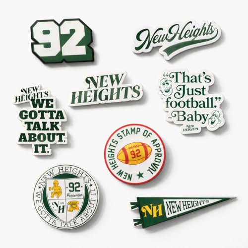 New Heights with Jason & Travis Kelce Sticker Pack, 8-Piece Vinyl Sticker Set, Logos & Podcast Quotes, Waterproof Decals
