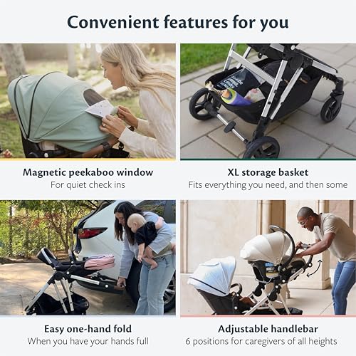 Mockingbird Single-to-Double Stroller 2.0 - Convertible Full-Size Baby Stroller for 1, 2 or 3 Kids - Includes Cup Holder - Black - Image 6