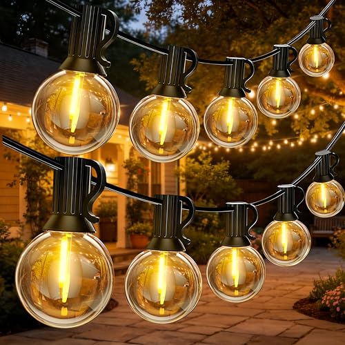 Guirnalda Luces Exterior 30M, 50+2 LED Bombillas Inastillable Impermeable