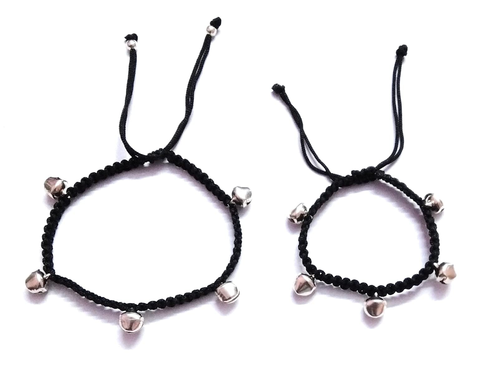 MANMORA Trendy Black Thread With Silver Ghungroo Hanging Anklet| Bracelet_Silk Dori payal For Girls| Women| Teenager Combo Bracelet+Anklet (B0B6R9PV6P) Amazon Price History, Amazon Price Tracker