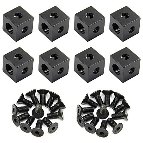 Befenybay 8PCS Black Corner Bracket Cube (20x20x20mm) for 6mm Slot Aluminum Extrusion Profile 2020 Series (Cube Corner-8PCS) Cover
