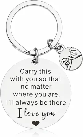 Couples Keychain – Promise Keychains Bag Charms for Women with Love Quote and Polished Finish, Valentine’s Day Gifts for Couples, Friends, Family