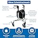 Weinberger Aluminium Rollator mit 3 Rädern, klappbar, mit abnehmbarer Tasche, schmal, leicht und wendig, stabil, nur 4,2 kg, Farbe: Silber, Modell: 02217