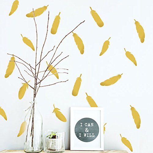 Feather Wall Decals, Feather Pattern Wall Sticker, Office
