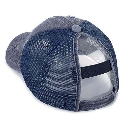 Image of HH HOFNEN Ponytail Hat for Women Washed Distressed Baseball Cap Ponycaps