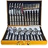 Kit Faqueiro Maleta De Talheres Inox 24 Peças Dourado Luxo Mesa Posta (PRATA)