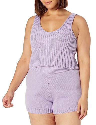 Image of The Drop Womens Sylvie Cotton Blend V-Neck Cropped Sweater Tank