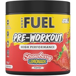 Applied Nutrition BodyFuel Pre Workout Powder – Energy & Physical Performance with Citrulline, Creatine, Beta Alanine (320g – 40 Servings) (Strawberry Lemonade)